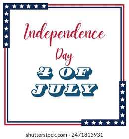  Happy independence day 4 Th July, United states of America day. Social media post Layout design template for independence day social media. 