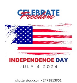  Happy independence day 4 Th July, United states of America day. Social media post Layout design template for independence day social media. 