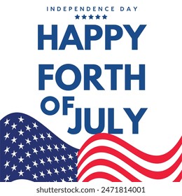  Happy independence day 4 Th July, United states of America day. Social media post Layout design template for independence day social media. 