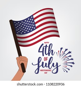 Happy independence day. 4th of july. Vector independence of usa