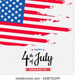 Happy independence day or 4th of July vector background or banner graphic