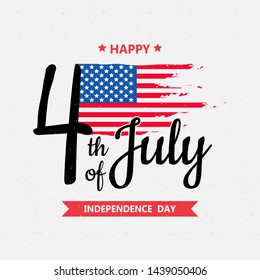 Happy independence day or 4th of July vector background or banner graphic