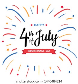 Happy independence day or 4th of July vector background or banner graphic