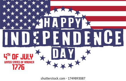 Happy independence day 4th of July 1776 vector vintage 
