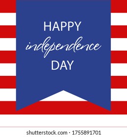 Happy Independence day, 4th July national holiday. Festive greeting card, invitation in USA flag colors. Vector illustration background, web banner.
