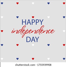 Happy Independence day, 4th July national holiday. Festive greeting card, invitation in USA flag colors. Vector illustration background, web banner.