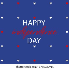 Happy Independence day, 4th July national holiday. Festive greeting card, invitation in USA flag colors. Vector illustration background, web banner.