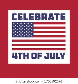 Happy Independence day, 4th July national holiday. Festive greeting card, invitation in USA flag colors. Vector illustration background, web banner.