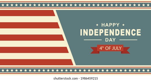 happy independence day 4th of july with american flag background for banner