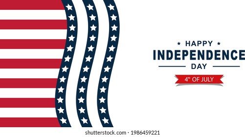 happy independence day 4th of july with american flag background for banner