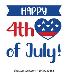 Happy Independence day, the 4th July, patriotic illustration