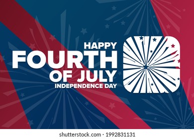 Happy Independence Day. 4th of July. Holiday concept. Template for background, banner, card, poster with text inscription. Vector EPS10 illustration