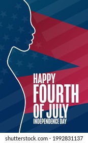 Happy Independence Day. 4th of July. Holiday concept. Template for background, banner, card, poster with text inscription. Vector EPS10 illustration