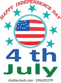Happy Independence day 4th july typography t-shirt design