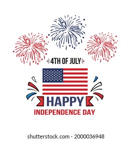Happy Independence Day 4th July United States Of America Free Vector and PNG