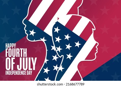 Happy Independence Day. 4th of July. USA. Holiday concept. Template for background, banner, card, poster with text inscription. Vector EPS10 illustration