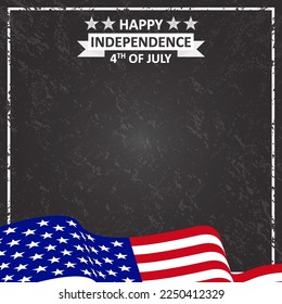 happy independence day 4th of july america flag social media template instagram post copy space text