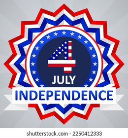 happy independence day 4th of july square social media template instagram post label badge