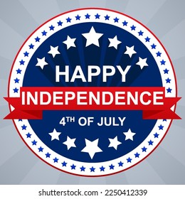 happy independence day 4th of july stars circle background square social media post template