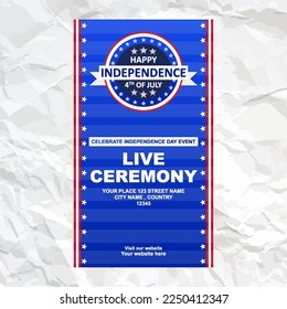 happy independence day 4th july instagram stories template social media post template banner