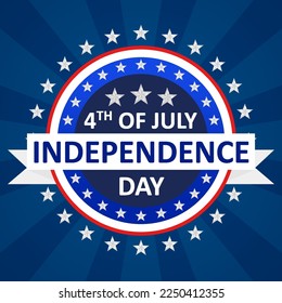 happy independence day 4th of july circle of stars with square social media post instagram template 