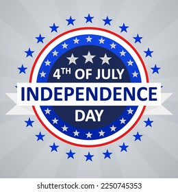 happy independence day 4th of july square social media template instagram post badge