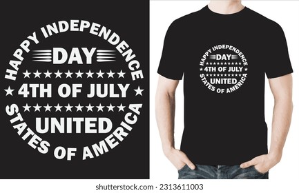 Happy independence day 4th of july united states of America t-shirt design vector file.