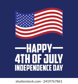 Happy Independence day, 4th July national holiday. Festive greeting card, invitation with hand drawn fireworks in USA flag colors. Vector illustration background, web banner.