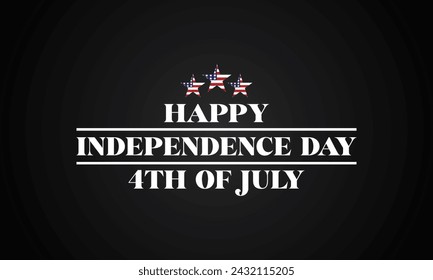 Happy Independence Day 4Th Of July Day Text With Usa Flag Design