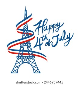 Happy Independence day 4th July vector greeting artwork.