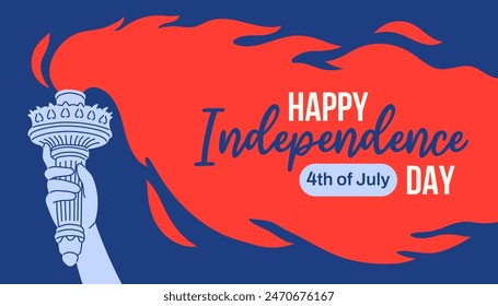 Happy Independence day, 4th of July, Independence day USA banner, greeting design with hand drawn elements.