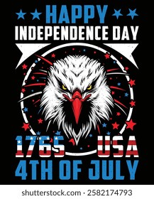 Happy Independence Day 4th July T-Shirt Design