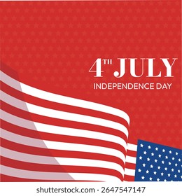 Happy Independence Day, 4th Of July. Fourth of July background, banner, poster, card, and template design. American Flag and red background. eps vector 10 format. 