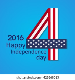 Happy Independence day. 4th July. USA flag. Vector Illustration.