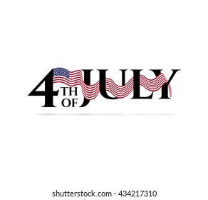 Happy independence day 4-th july with colors of american flag. Vector.