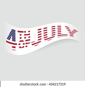 Happy independence day 4-th july with colors of american flag. Vector.