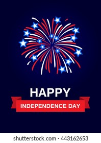 Happy Independence Day. The 4th of July, United States of America. USA Fireworks.