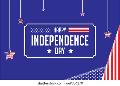 Happy Independence Day - 4th of July - American Flag .Greeting. Celebrate