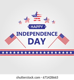 Happy Independence Day - 4th of July - Star American Flag - Greeting. Celebrate
