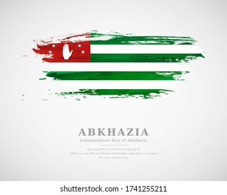 Happy independence day of Abkhazia with artistic watercolor country flag background