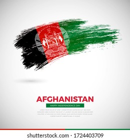 Happy independence day of Afghanistan country. Creative grunge brush of Afghanistan flag illustration.