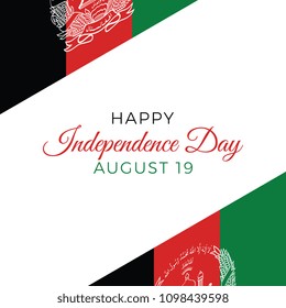 happy independence day of afghanistan vector layout design with text and national flag on a white background for banner, poster, flyer, presentation