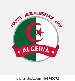 Happy Independence Day Algeria greetings card. Algerian independence day vector illustration for banner, background and elements. 