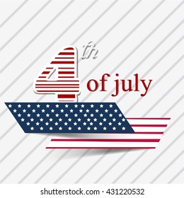 Happy independence day of America, beautiful illustration or greeting card for fourth of July.
