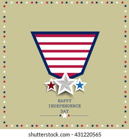 Happy independence day of America, beautiful illustration or greeting card for fourth of July.