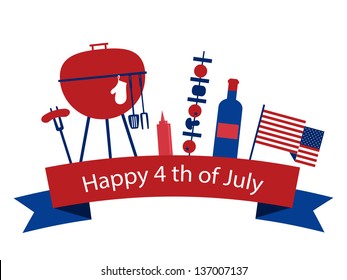 HAPPY independence day of america, card or invitation template