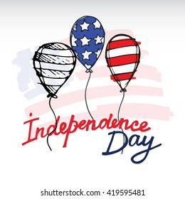Happy Independence day of America card vector. 4th of July. Vector illustration.