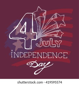 Happy Independence day of America card vector. 4th of July. Vector illustration.