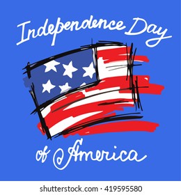 Happy Independence day of America card vector. 4th of July. Vector illustration.