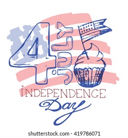 Happy Independence day of America card vector. 4th of July. Vector illustration.